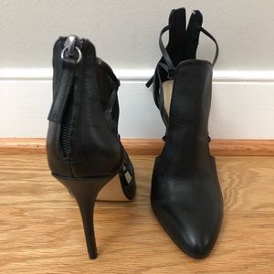 ZARA- black leather booties 5
